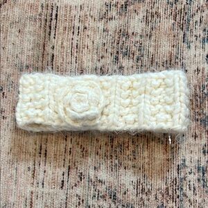Target Cream Knit Headband with Floral Detail